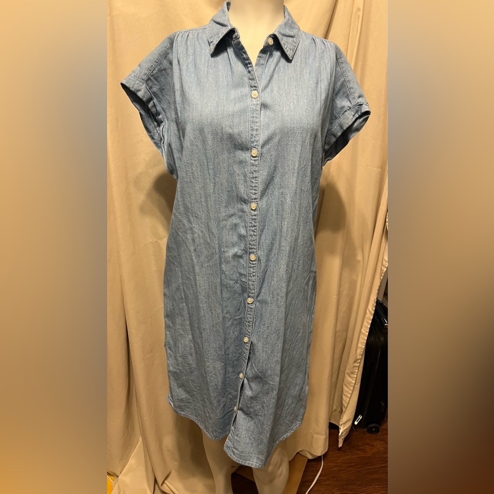 Old Navy Blue Denim Shirt Dress